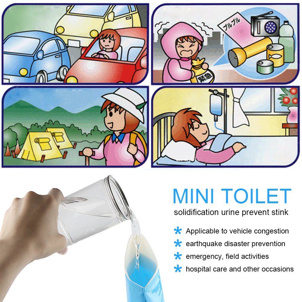 GGBuy Disposable Urine Bags Camping Pee Bags for Travel