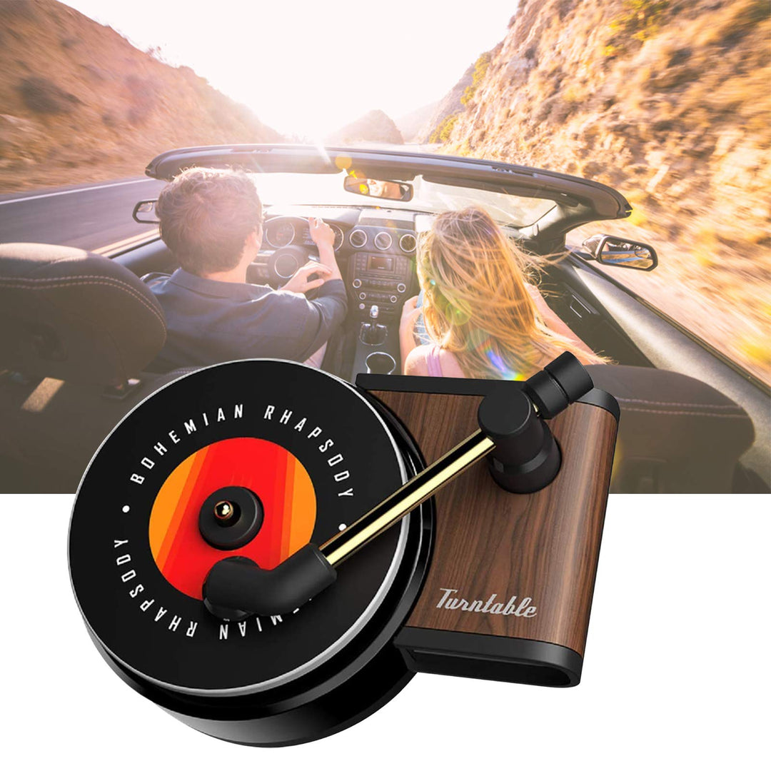 Car Vent Clip Aromatherapy Fragrance Diffuser, Car Air Diffusers Freshener, Car Record Player Design Turntable Perfume Vent Outlet Diffuser (3 Refill Pads) (red-2)