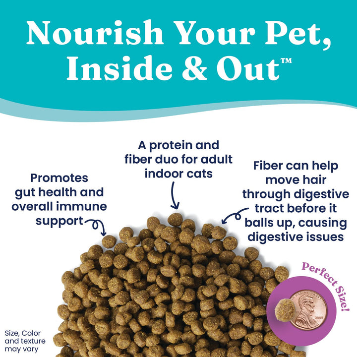 Indoor Dry Cat Food - Let&#39;s Stay in Cat Food Dry Kibble for Indoor Cats - Hairball &amp; Sensitive Stomach - Grain &amp; Gluten Free - Probiotics &amp; Fiber for Digestive Health - Chicken - 12lb
