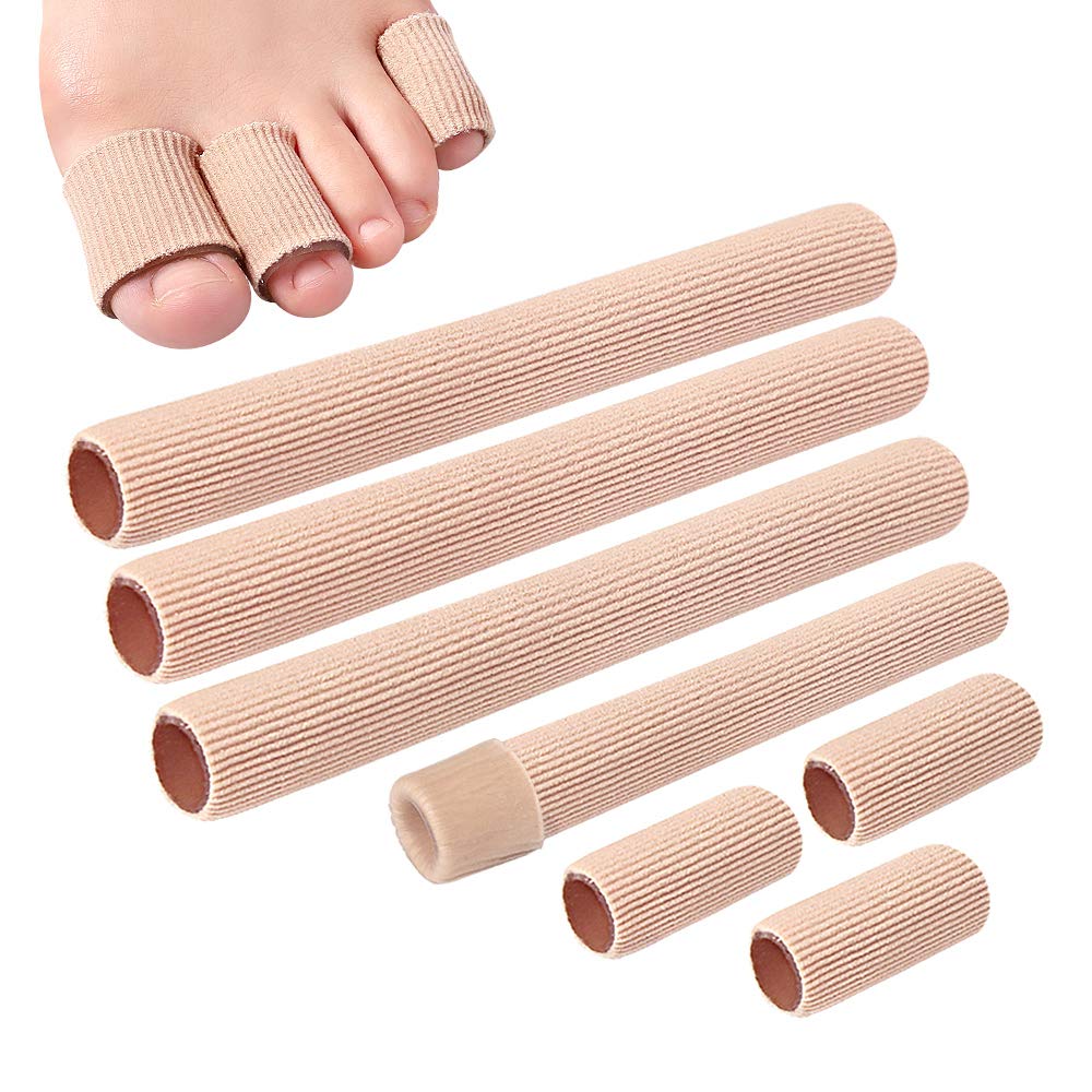 5 Pcs Gel Cotton Foot Fingers Toe Gel Cap Finger Toe Blister Callouses Relief Tube Protector Small Foot Care Health Toe Health (L (5pcs/Pack))