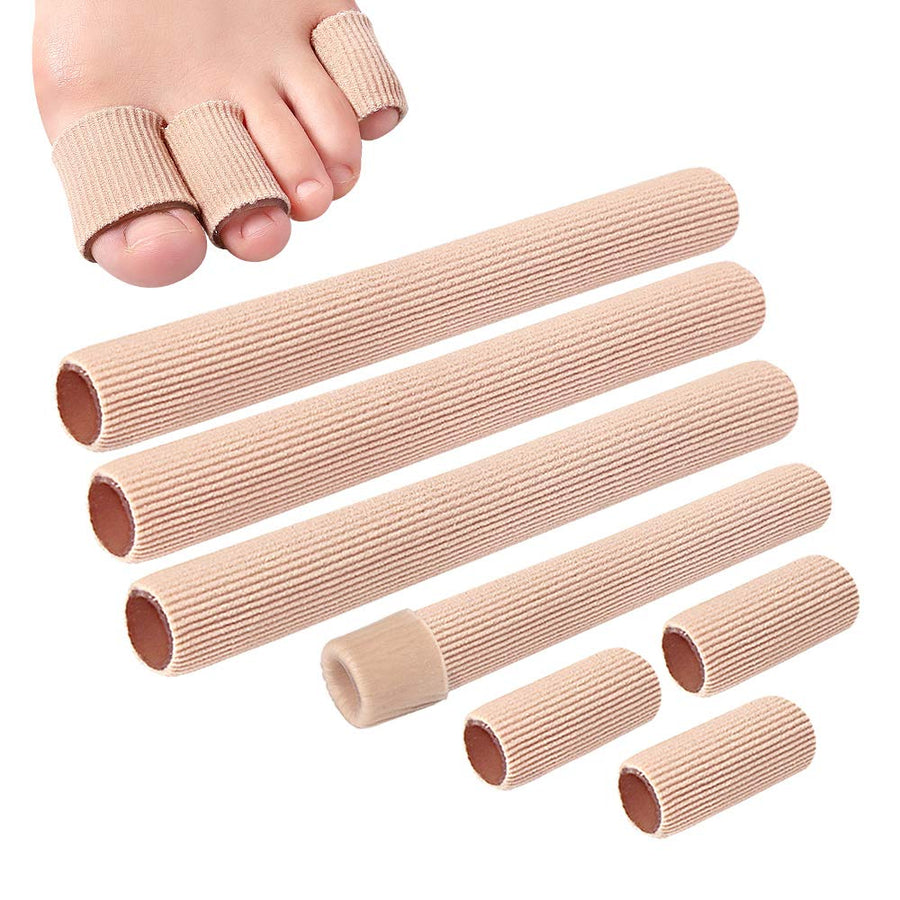 5 Pcs Gel Cotton Foot Fingers Toe Gel Cap Finger Toe Blister Callouses Relief Tube Protector Small Foot Care Health Toe Health (L (5pcs/Pack))