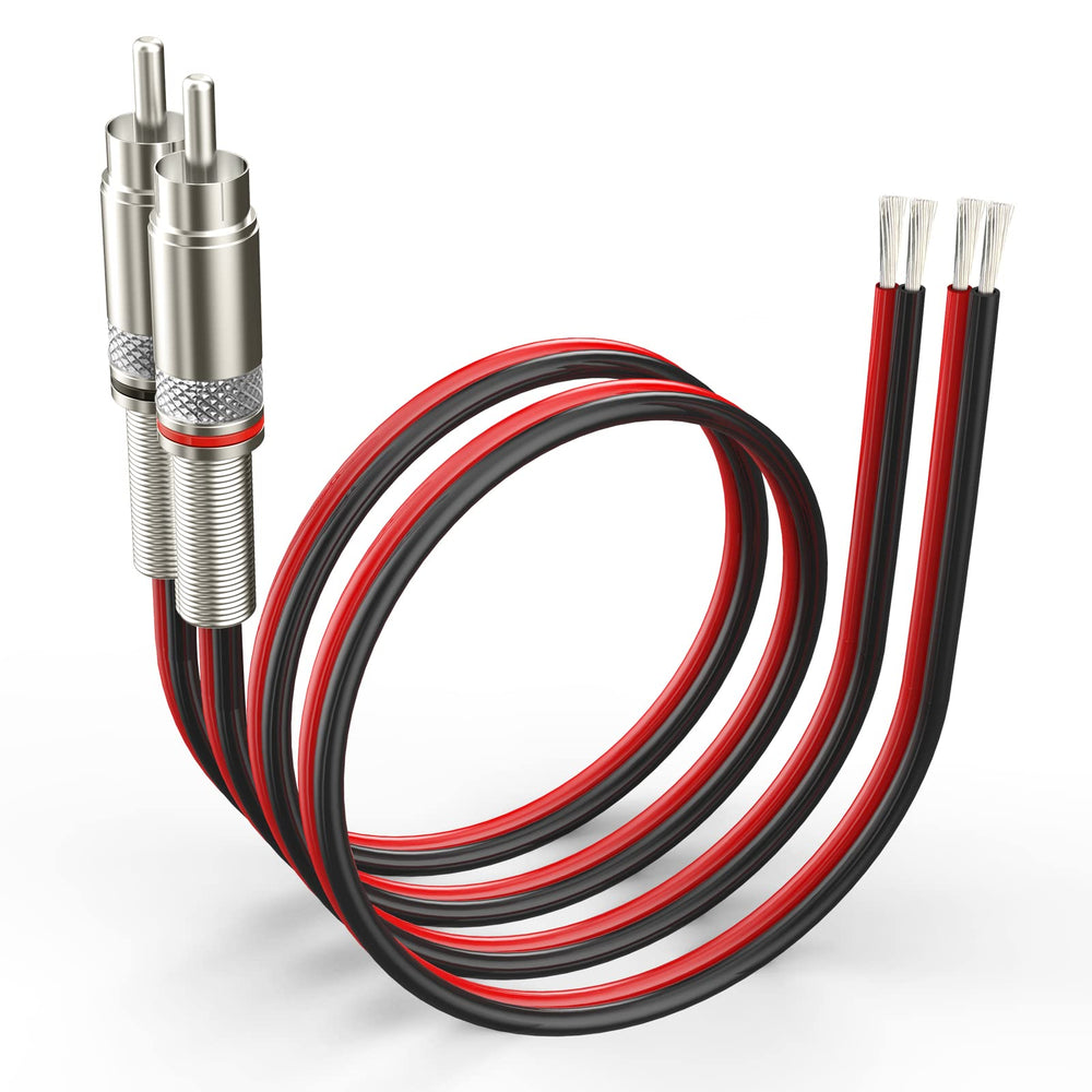 Pixelman(14AWG 5ft Red/Black RCA Plug to Speaker Wire,S