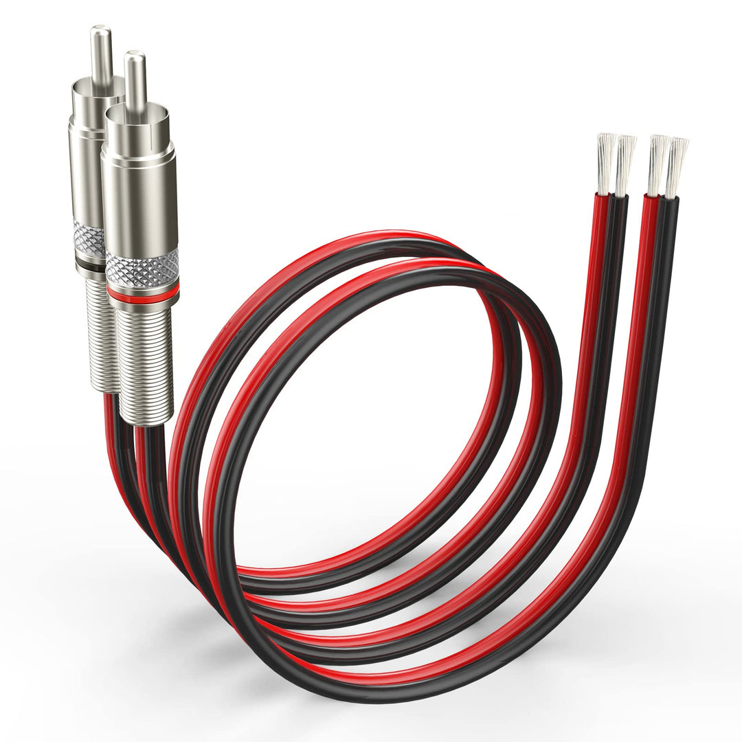 Pixelman(14AWG 5ft Red/Black RCA Plug to Speaker Wire,S