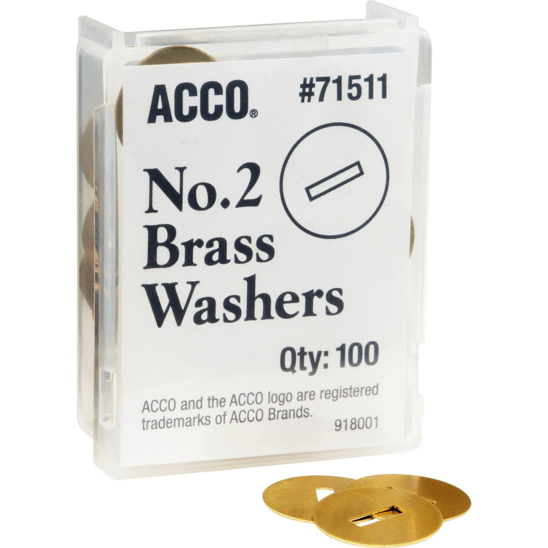 ACCO Brass Washers, 15/32, Box of 100 (71511)