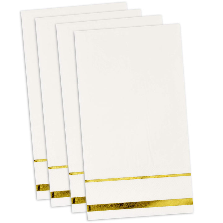Gift Boutique 100 Gold Trim Lined Guest Napkins Elegant