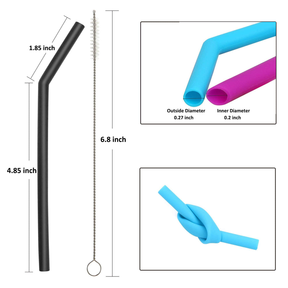 Reusable Clear Silicone Straws for Toddlers & Kids 