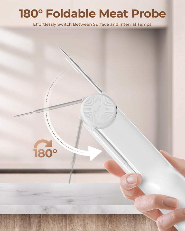 Infrared Thermometer -58°F~1112°F, Heat Temp Temperature Gun for Cooking, Adjustable Emissivity - for Cooking, Pizza Oven, Meat, Griddle, Grill, HVAC, Engine, Meat Thermometer Included