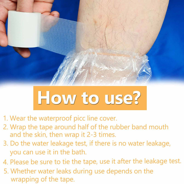 PICC Line Shower Cast Cover, Disposable Waterproof Elbow Bandage Wound Protect Sleeve, 20 Pcs, Fits Circumference: 17 - 22, 12 Long