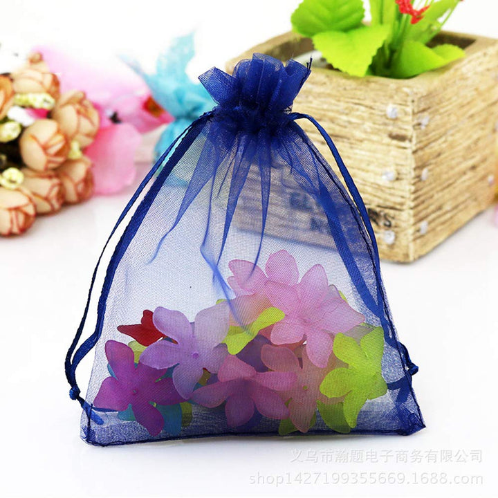 Outdoorfly 100PCS Drawstring Organza Bags 4x6 Sheer Jew