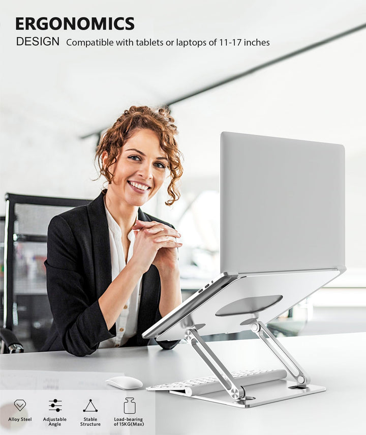 Laptop Stand, Laptop Holder, Multi-Angle Stand with Heat-Vent, Adjustable Notebook Stand for Laptop up to 17 inches