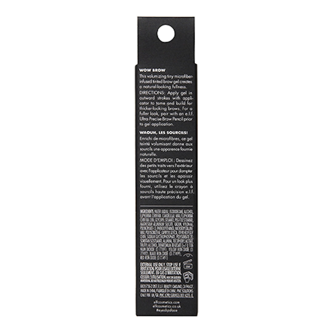 e.l.f, Wow Brow Gel, Volumizing, Buildable, Wax-Gel Hybrid, Creates Full, Voluminous-Looking Brows, Locks Brow Hairs In Place, Deep Brown, Fiber-Infused, 0.12 Oz