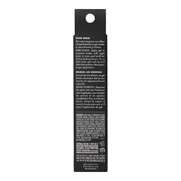e.l.f, Wow Brow Gel, Volumizing, Buildable, Wax-Gel Hybrid, Creates Full, Voluminous-Looking Brows, Locks Brow Hairs In Place, Deep Brown, Fiber-Infused, 0.12 Oz