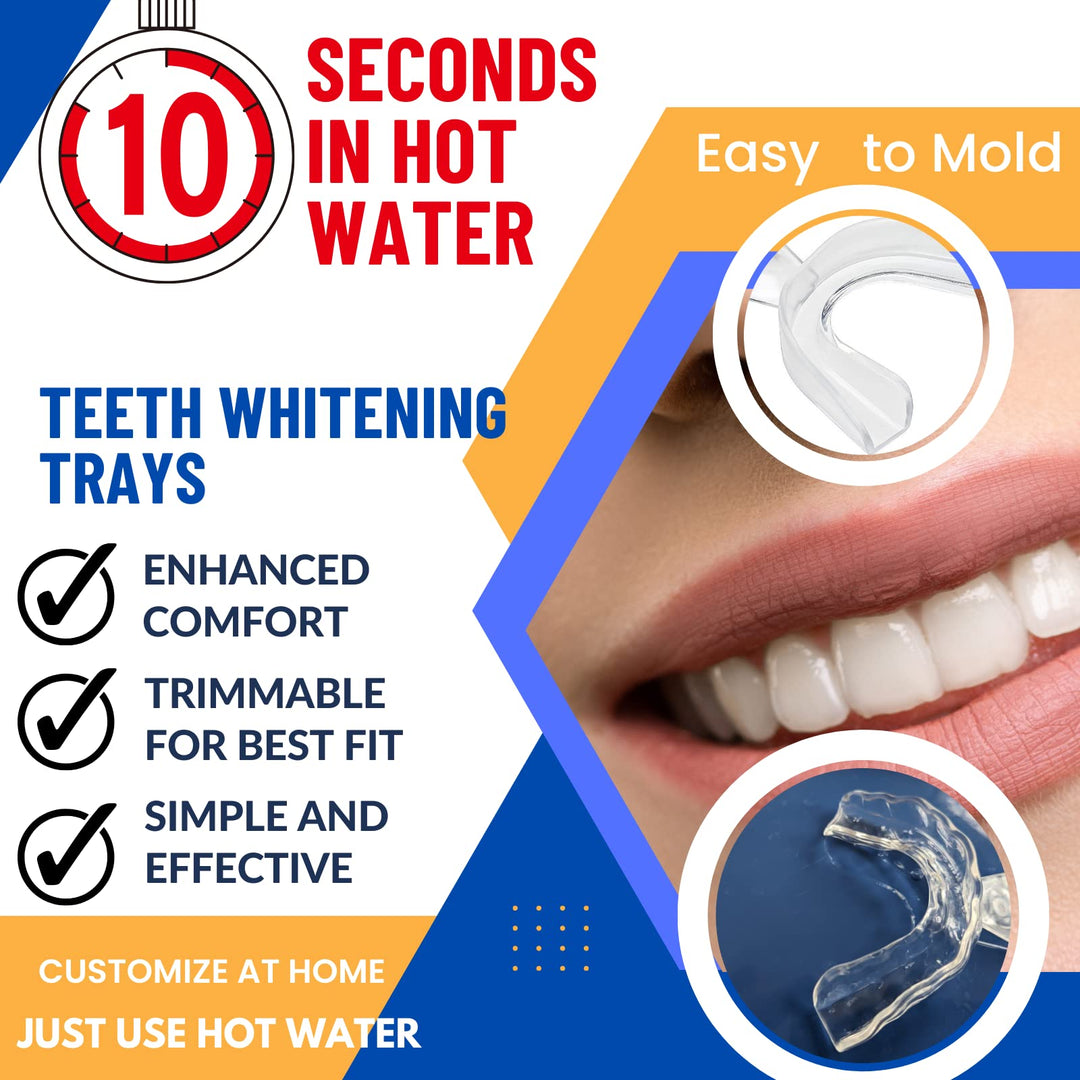 Teeth Whitening Trays Moldable Thermofitting (2) Pairs 