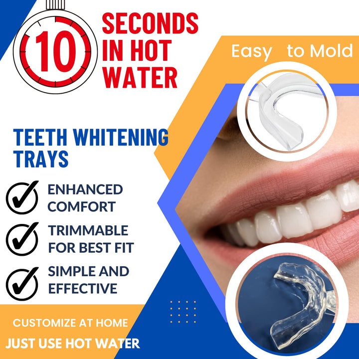 Teeth Whitening Trays Moldable Thermofitting (2) Pairs 