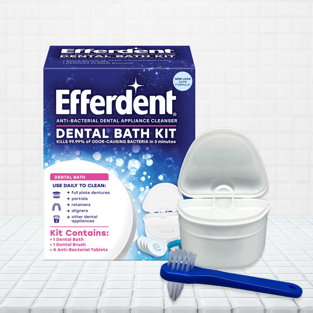 Efferdent Retainer &amp; Denture Cleaner Tablets and Dental Bath, 4 Tablets