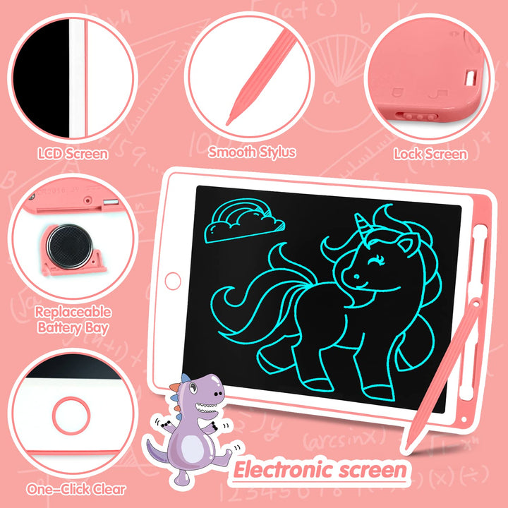 LCD Writing Tablet for Kids, Toddler Girl Boy Toys 8.5 Inch Kids Drawing Tablet Doodle Board with Lanyard, Road Trip Essentials Kids First Birthday Gifts for Girls Boys 3 4 5 6 7 8 9 Year Old