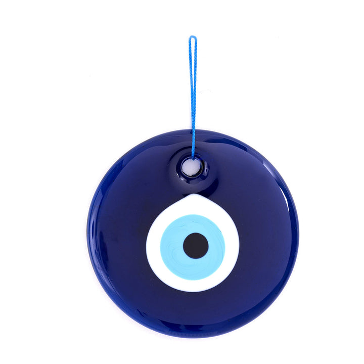 5 Glass Blue Evil Eye Wall Hanging Ornament - Evil Eye Decor - Turkish Handmade Nazar Amulet - Home Protection Charm - Evil Eye Wall Decor Amulet in a Box