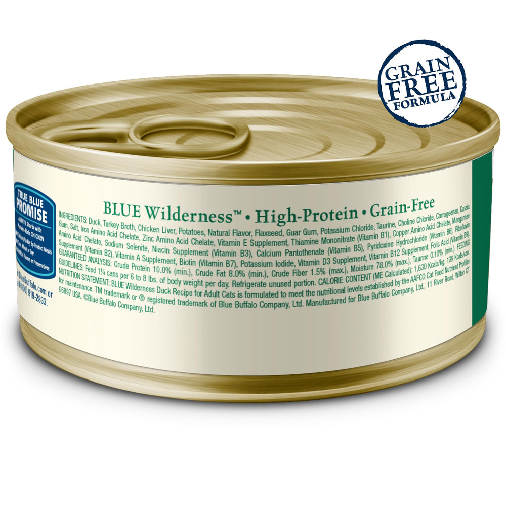 Wilderness Natural High-Protein Grain-Free Wet Food for Adult Cats, Duck Paté, 3-oz. Cans, 24 Count