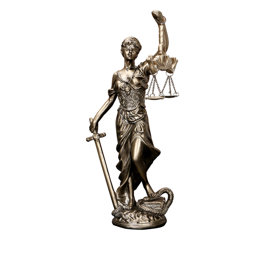 12 in Lady of Justice Statue Lady Justice Law Statue Blind Goddess of Justice Sculpture Scales of Justice Statue Greek Roman Angel Justice Blind Statues for Decor Office Bookshelf Desk