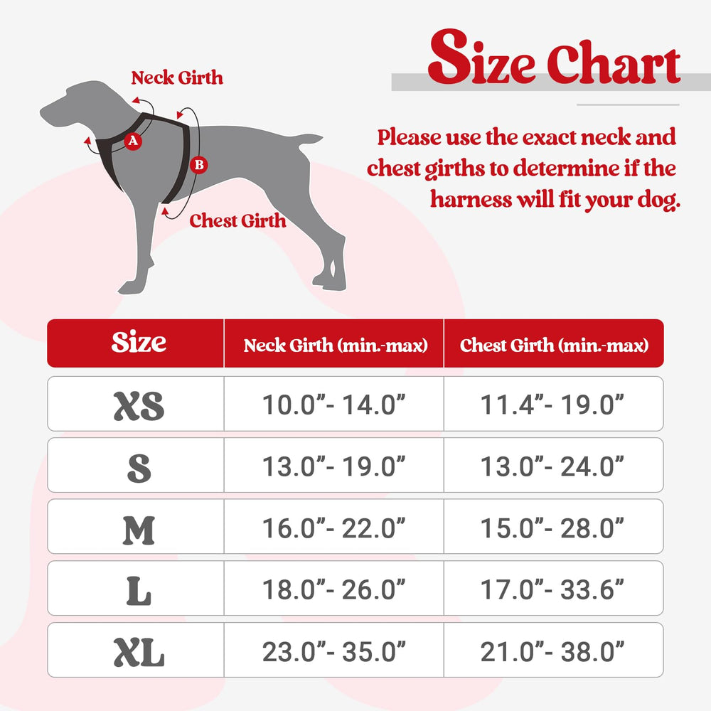 Dog Harness No Pull with 2 Leash Clips, Adjustable Soft Padded, Reflective Oxford No Choke Pet Vest with Easy Control Handle for Large Dogs, Red, L
