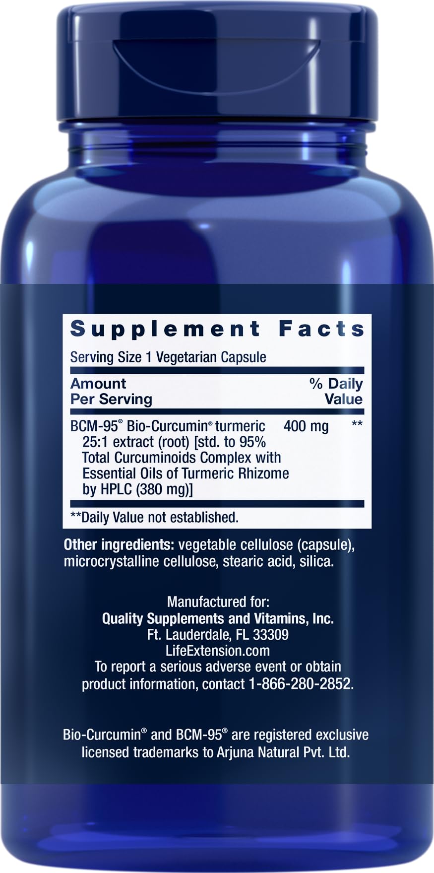 Super Bio-Curcumin Turmeric Extract 400 mg, 60 Vegetarian Capsules (Pack of 3)