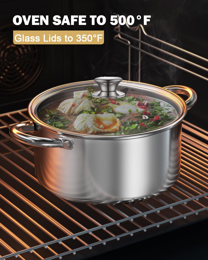 4-Piece 8 Quart Multipots, Stainless Steel Pasta Cooker Steamer