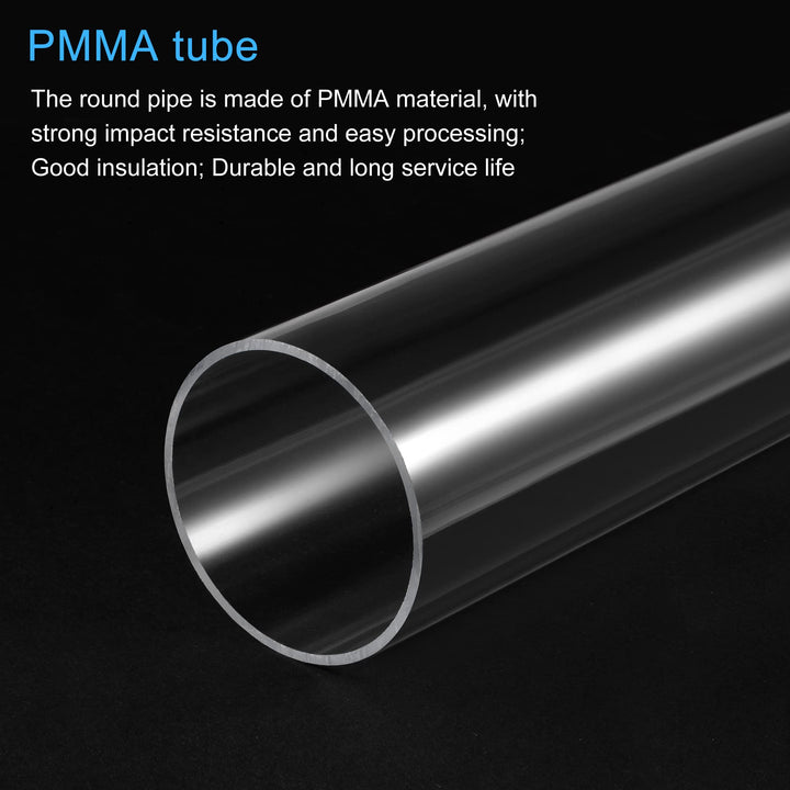 MECCANIXITY Acrylic Pipe Rigid Round Tube Clear 46mm(1.