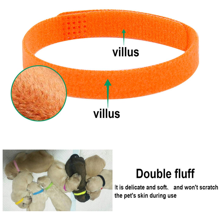 15 Pcs Puppy Whelping Collars Newborn Pet Collars Double-sided Soft Adjustable ID Bands Puppy Id Collars for Newborn Pet Dog Cat 15 Colors
