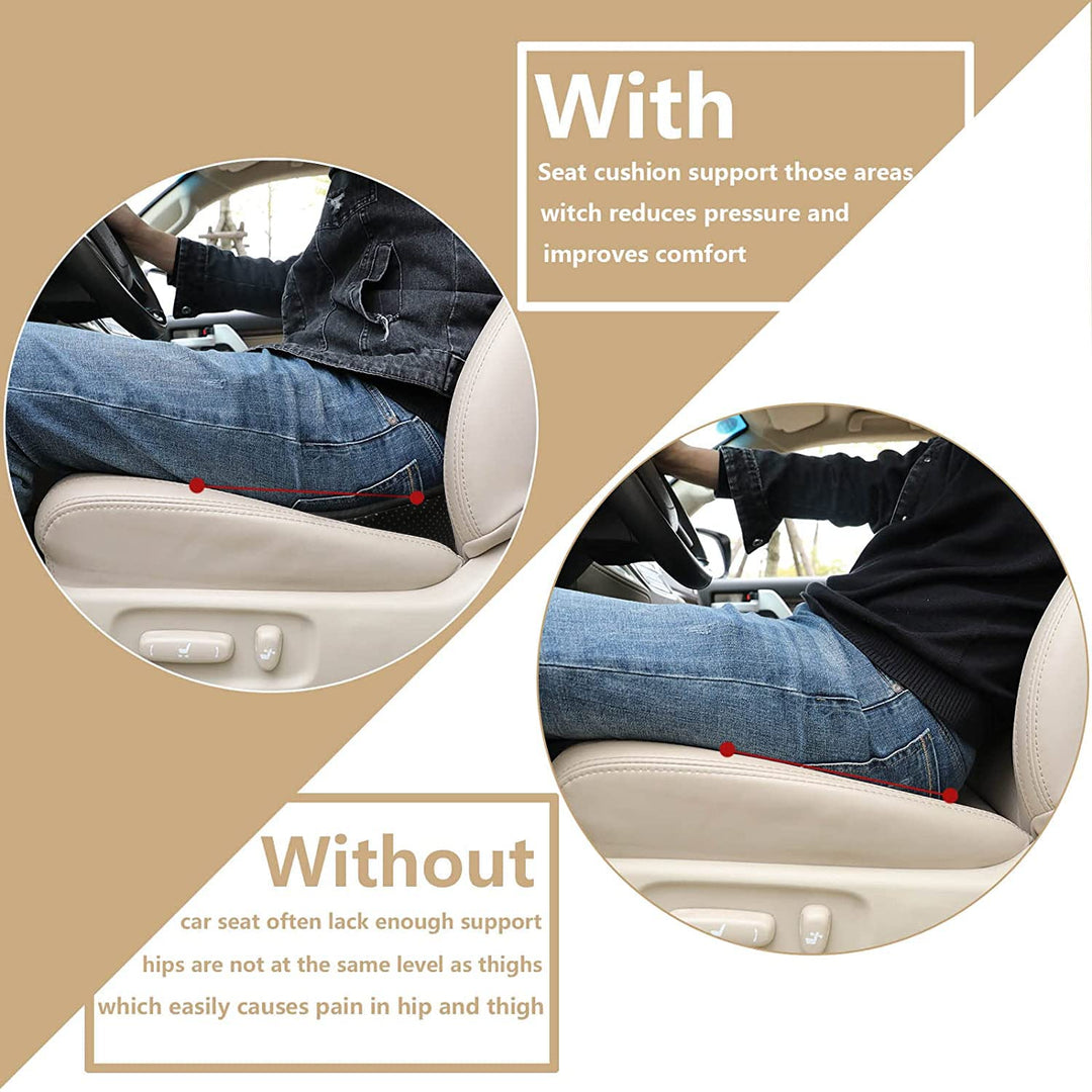 Car Seat Cushion - Memory Foam Car Seat Pad - Sciatica &amp; Lower Back Pain Relief - Car Seat Cushions for Driving - Road Trip Essentials for Drivers(Black)