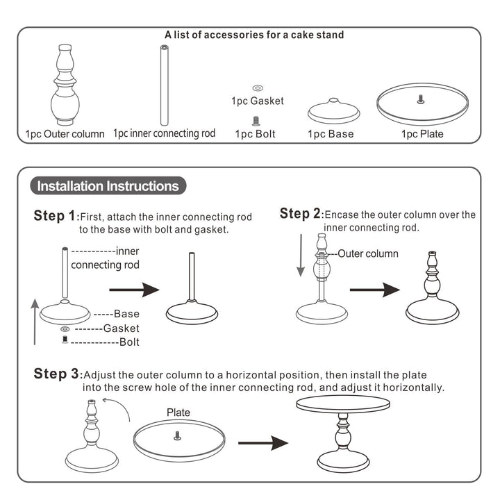 Set of 3 Cake Stands Round Modern Cake Stand Set Metal Cupcake Dessert Display Stand, Light Gold