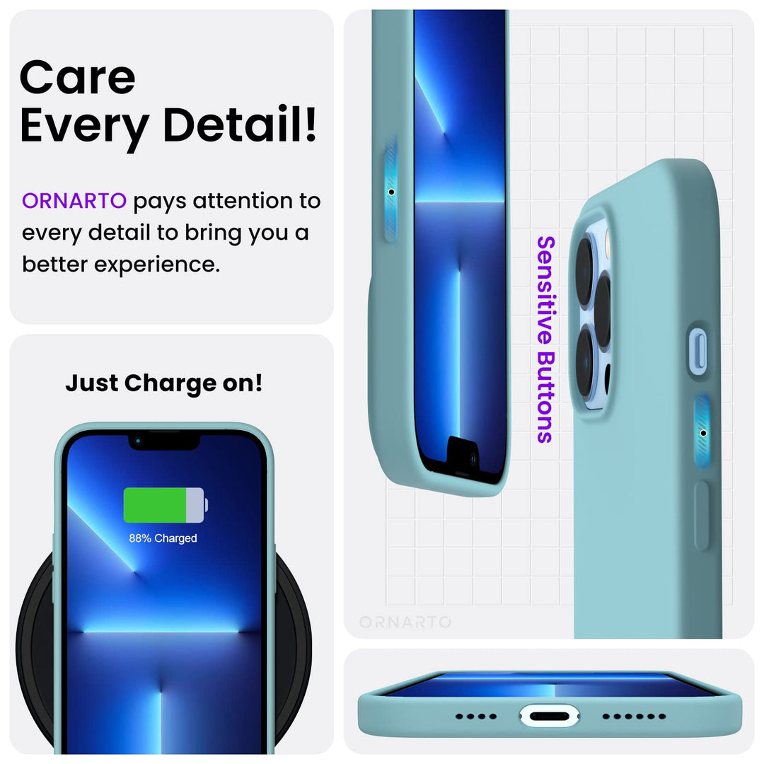ORNARTO Compatible with iPhone 13 Pro Max Case 6.7, Sli