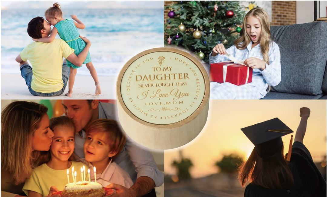 to My Daughter Music Box from Dad, Gift for Graduation, Birthday, You are My Sunshine Tune