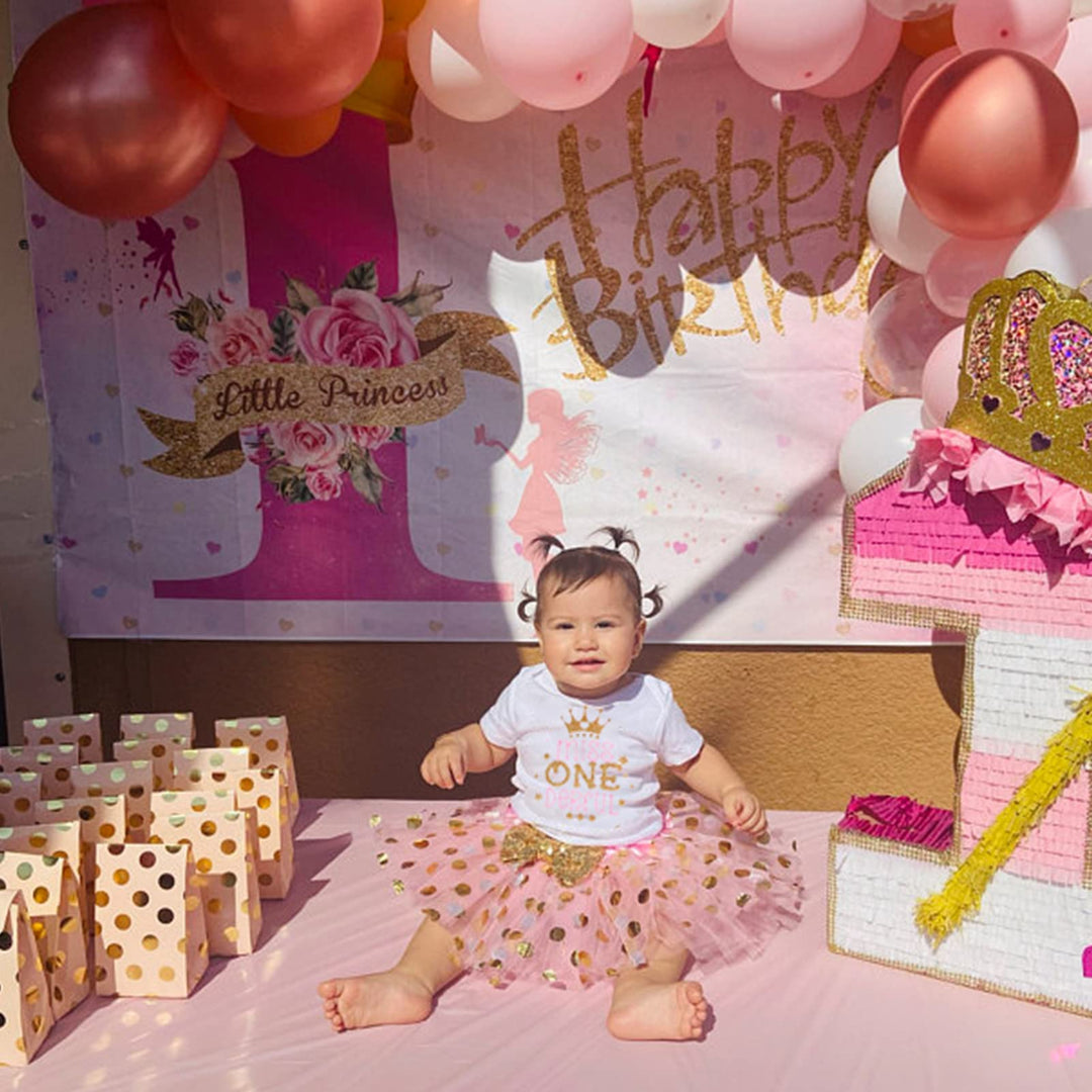 Baby Girl 1st Birthday Cake Smash Toddler Girl Miss Onederful Romper Tutu Skirt with Headband Clothes Set