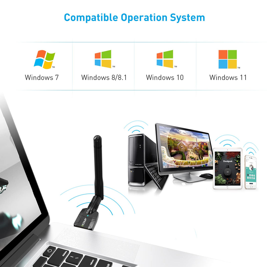 Long Range USB Bluetooth 5.1 Adapter for PC Wireless Audio Dongle 328FT / 100M 5.1 Bluetooth Transmitter Receiver for Desktop Laptop PC with Windows 11/10/8/8.1/7