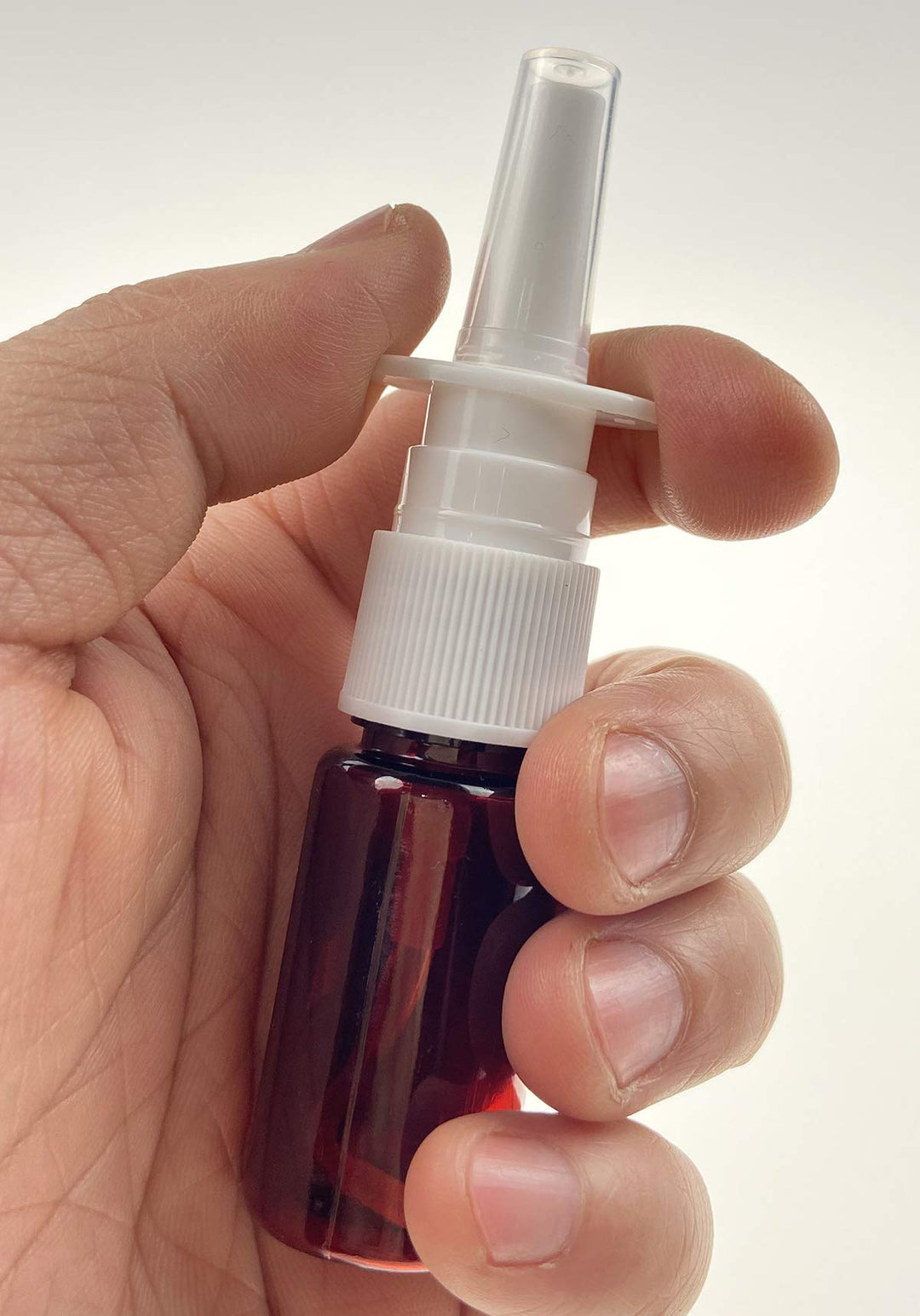 12PCS Plastic Brown Nasal Spray Bottles-Refillable Fine Mist Sprayers Cosmetic Makeup Perfume Storage Container (20ml)