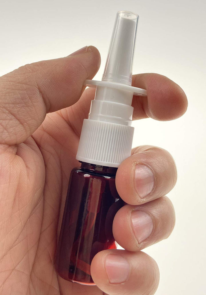 12PCS Plastic Brown Nasal Spray Bottles-Refillable Fine Mist Sprayers Cosmetic Makeup Perfume Storage Container (20ml)