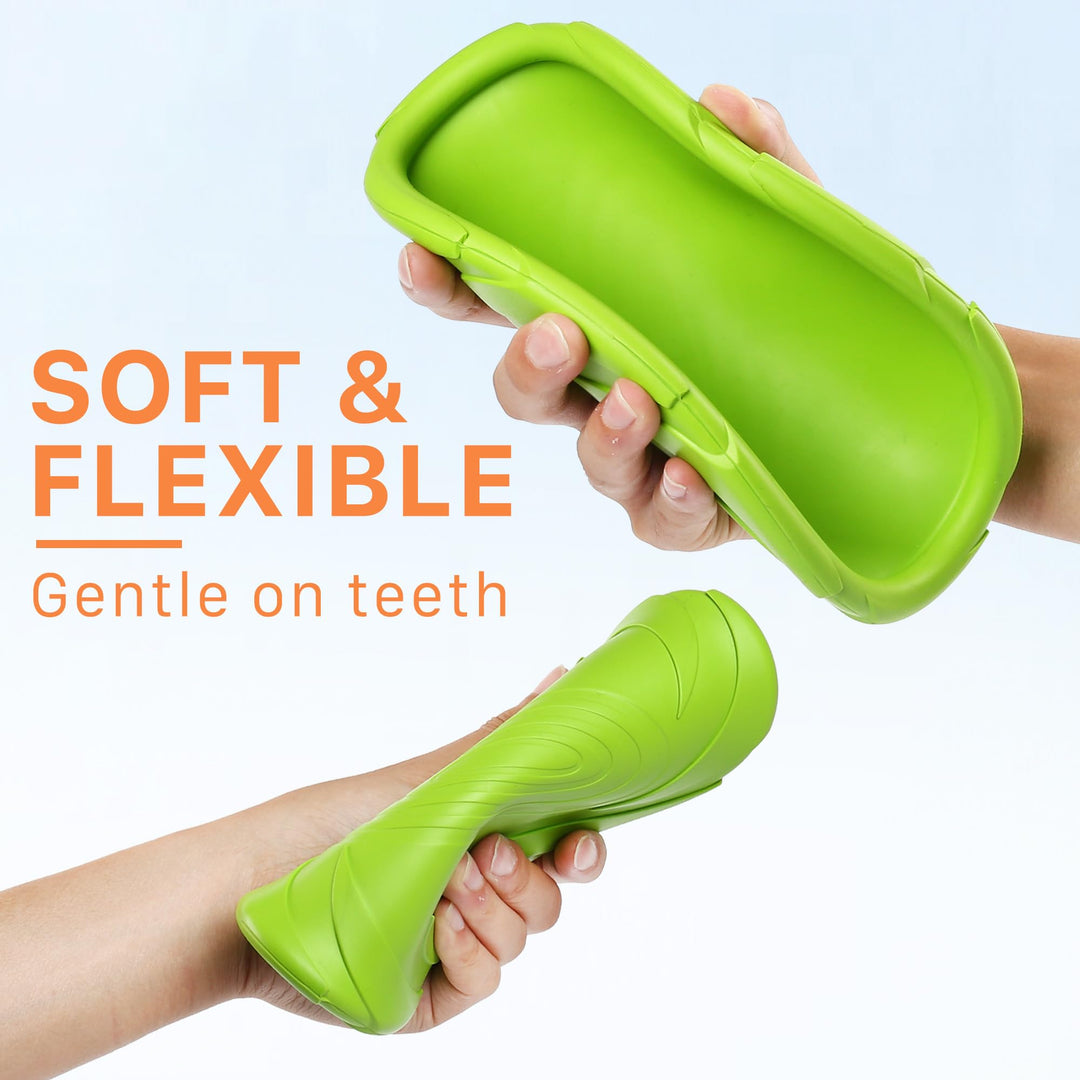 Dog Flying Disc, 2 Pack, 7 Inch, Durable Dog Toys, Nature Rubber Floating Flying Saucer for Water Pool Beach, Orange and Green