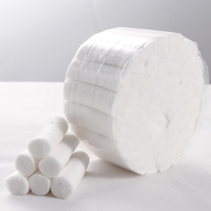 50 Pcs Dental Cotton Rolls #2 1.5 for Mouth, Nosebleed Stopper Plugs Non Sterile