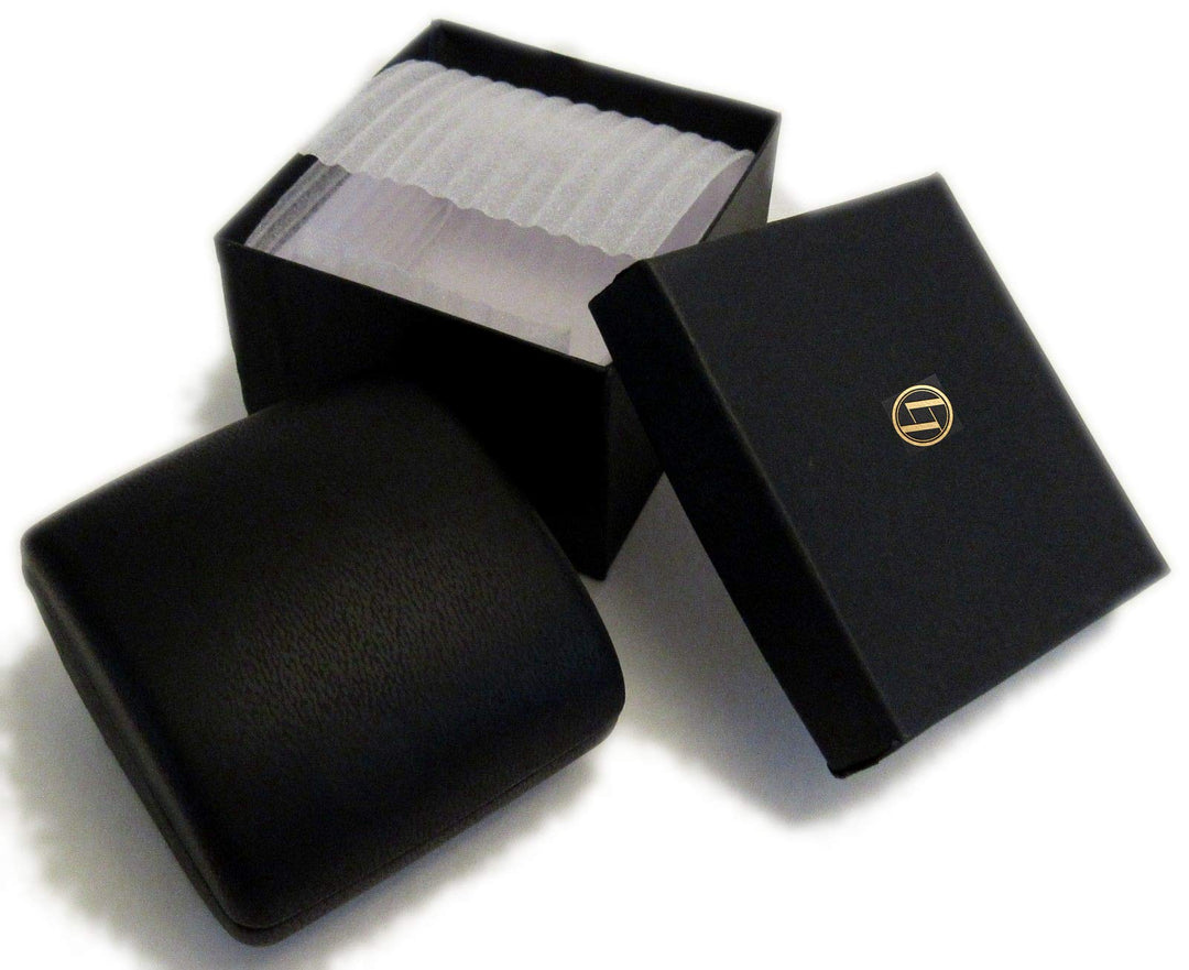 PU Leather Earrings,Coin,Jewelry,Ring Box,Case, with LED Lighted up for Proposal,Engagement,Wedding,Gift (Black)