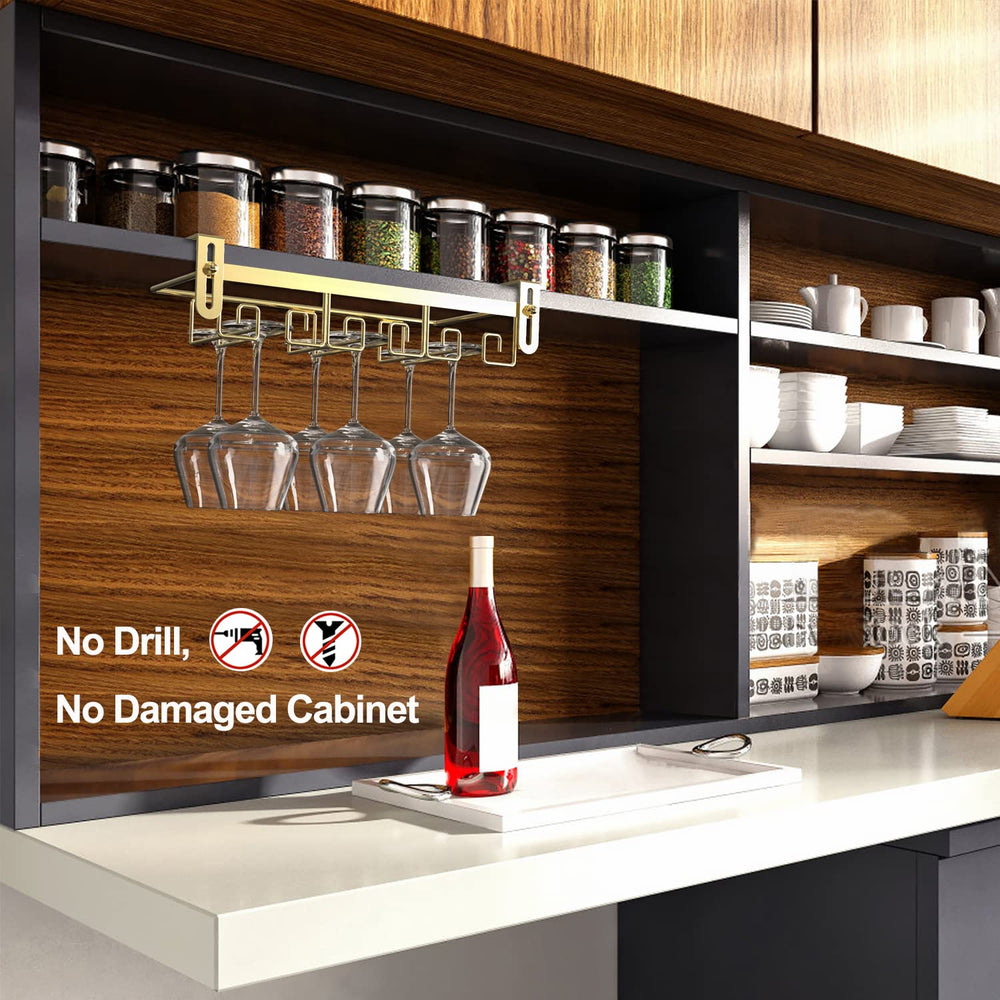 Under Cabinet Wine Glass Rack Gold, Wine Glass Holder Under Shelf, Wine Glass Racks Under Cabinet Wine Glass Hanger, Under Shelf Wine Glasses Holder Under Cabinet, Stemware Rack Under Cabinet