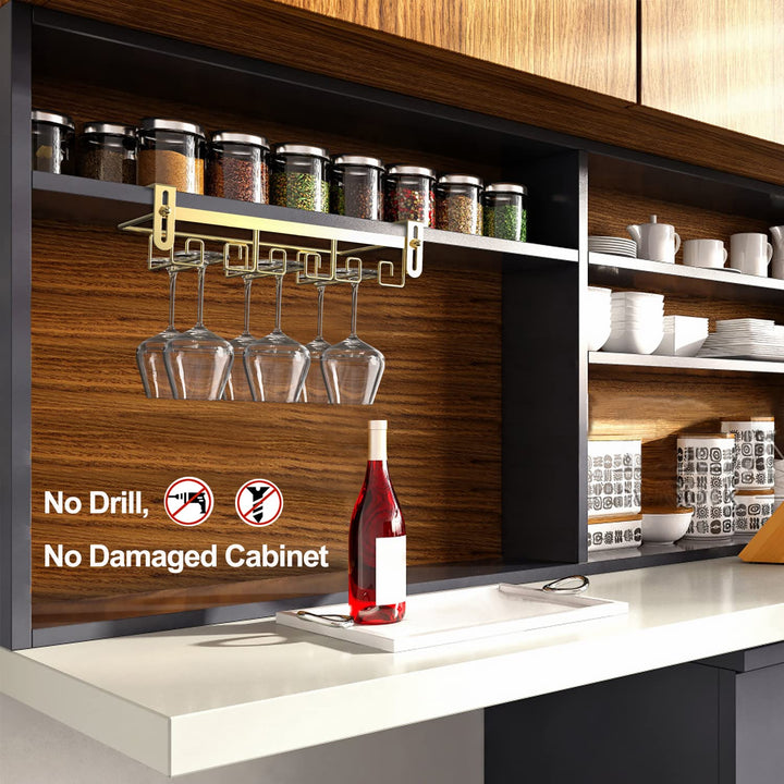 Under Cabinet Wine Glass Rack Gold, Wine Glass Holder Under Shelf, Wine Glass Racks Under Cabinet Wine Glass Hanger, Under Shelf Wine Glasses Holder Under Cabinet, Stemware Rack Under Cabinet