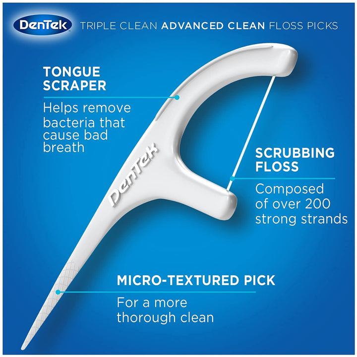 Dentek Triple Clean Floss Picks, Fresh Mint 90 each by Dentek