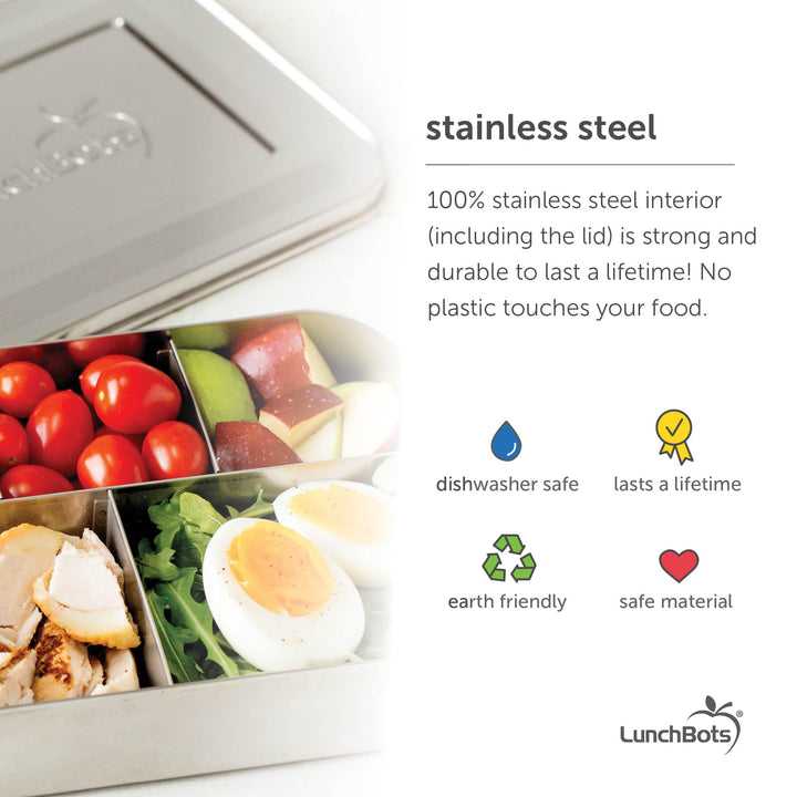 LunchBots Medium Trio II Snack Container - Divided Stai