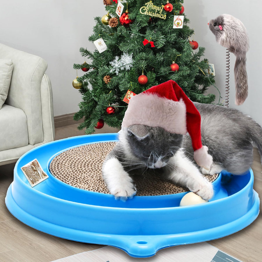 Cat Scratcher Toy, Cat Toy, Scratch pad,Scratching Toy,Post Pad Interactive Training Exercise Mouse Play Toy with Ball for Cat Kitty Puppy
