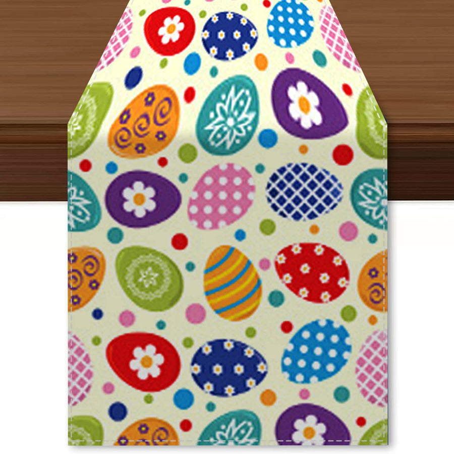 Easter Table Runner, 13x72 Inch Linen Easter Style Decor for Dining Table, Coffee Table, Holiday Parties, Easter Decorations