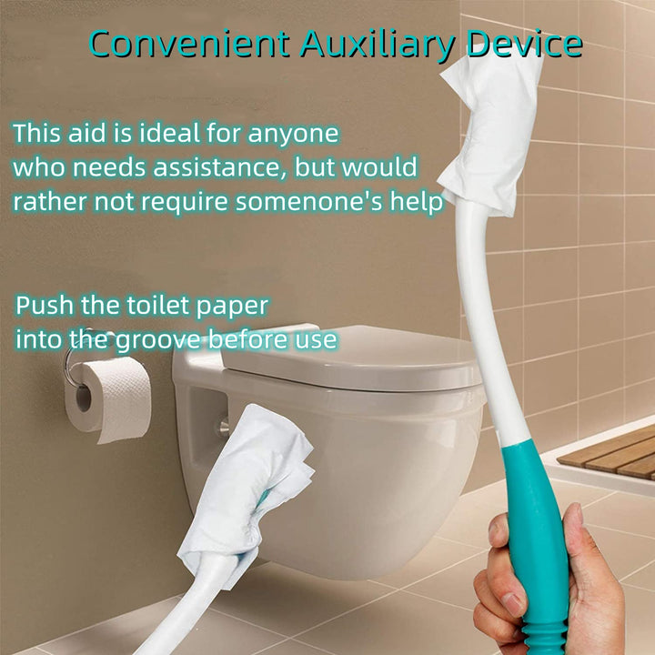 Toilet Paper Aid Wiper Toilet Tissue Aids Tool 15 Long Handle Reach Comfort Bottom Wiper Self Assist Wiping Toilet Aid Self Wipe Helper Assist Holder for Pregnant Elderly Disabled Limited Mobility