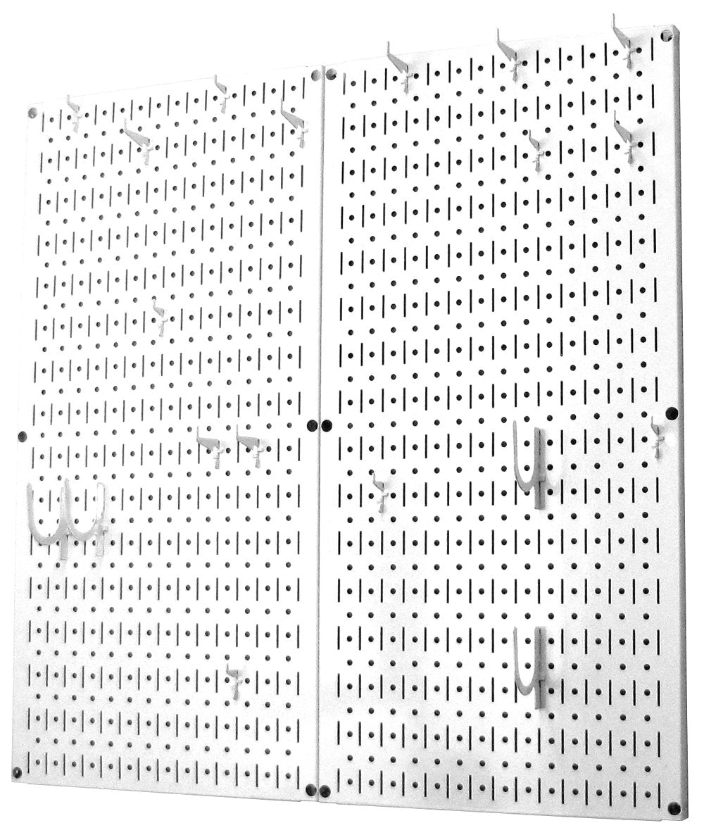 Kitchen Pegboard Organizer Pots and Pans Pegboard Pack Storage and Organization Kit with White Pegboard and White Accessories