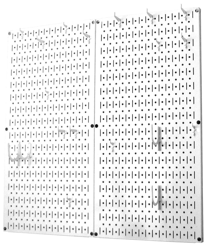 Kitchen Pegboard Organizer Pots and Pans Pegboard Pack Storage and Organization Kit with White Pegboard and White Accessories