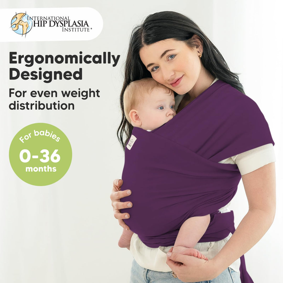 Baby Wrap Carrier - All in 1 Stretchy Baby Sling - Baby Carrier Sling - Baby Carrier Wraps - Baby Carriers for Newborn, Infant - Baby Holder Straps - Baby Slings - Baby Sling Wrap (Royal Purple)