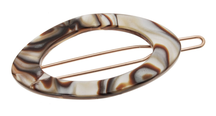 Narrow Oval on Tige Boule Barrette - Onyx